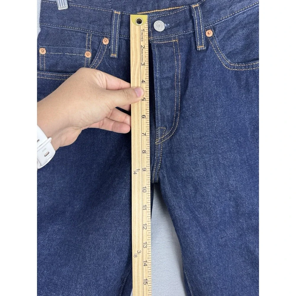 Levis Premium 501 Selvedge Denim Jeans Mens 26x36 (fits 30x35) Dark Wash Blue